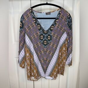 Crosby Boho 3/4 sleeve blouse women size X-Large